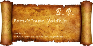 Bartánusz Valér névjegykártya